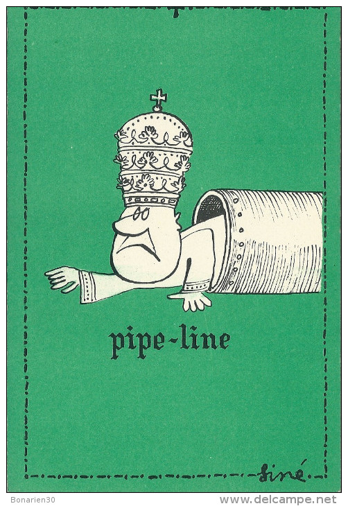 CPSM SINE CARICATURE RELIGION PIPE LINE SERIE SUR LES PAPES - Sine