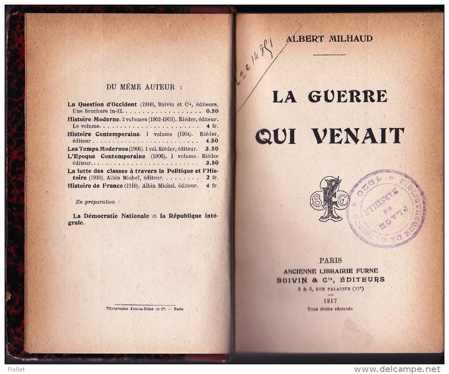 CAUSE GUERRE 14-18 ALLEMAGNE AUTRICHE FRANCE RUSSIE SRAJEVO . ARMEMENT. SOCIALISME IMPERIALISTE. - Oorlog 1914-18