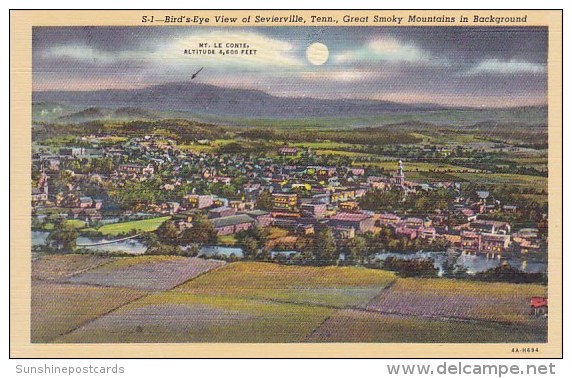 Bird's Eye View Of Sevierville Great Smoky Mountains In Background Tennessee - Smokey Mountains