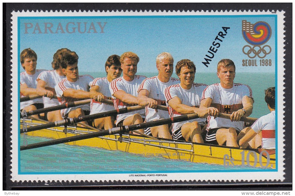 Paraguay MNH Scott #C767 100g West Germany Coxed Eights - 1988 Summer Olympics Seoul With 'MUESTRA' Overprint - Paraguay