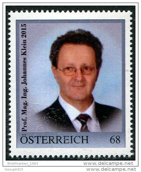 ÖSTERREICH / PM Nr. 8113851 / Prof. Mag. Ing. Johannes Klein 2015 / Postfrisch / ** - Personalisierte Briefmarken