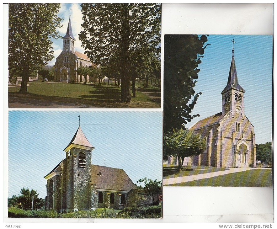 SAINTE GENEVIEVE DES BOIS 91 - L'Eglise - Petit Lot De 3 CPSM CPM GF N° 14 Essonne Toutes Scannées - Sainte Genevieve Des Bois