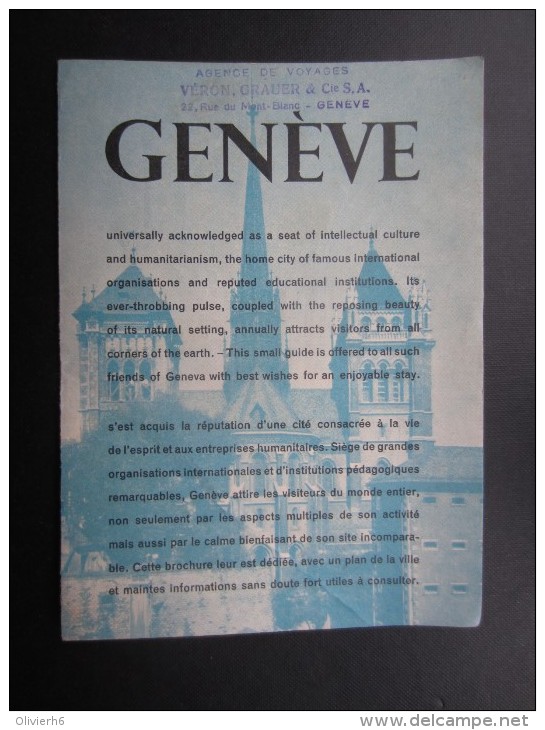 DéPLIANTS TOURISTIQUES (M1505) SUISSE - GENèVE(7 Vues) Carte De La Ville - PUB Montre ZODIAC - Dépliants Touristiques