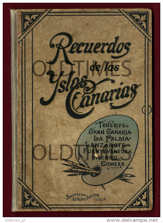 ESPANA - RECUERDOS DE LAS ISLAS CANARIAS - 1900 TOURISM PRINTS - Reiseprospekte