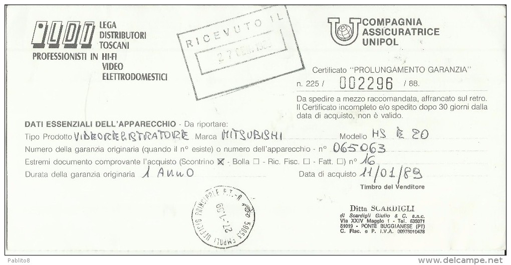 ITALIA REPUBBLICA LETTERA PUBBLICITARIA  25 - 1 - 1989 SAN CARLO BORROMEO DEL 1988 + LOTTO CONTRO L'ADIS RACCOMANDATA - 1981-90: Storia Postale