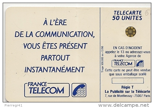 CARTE-PUBLIC-F134B-50U-SC5an-Trou 6-12/90--OISEAU BLEU-5 Ge-UTILISE-TBE - 1990