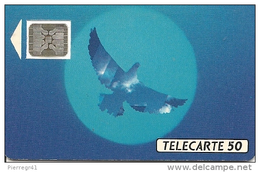 CARTE-PUBLIC-F134Aa-50U-SC4an-Trou 7-12/90-OISEAU BLEU-5 Imp22426-UTILISE-TBE - 1990