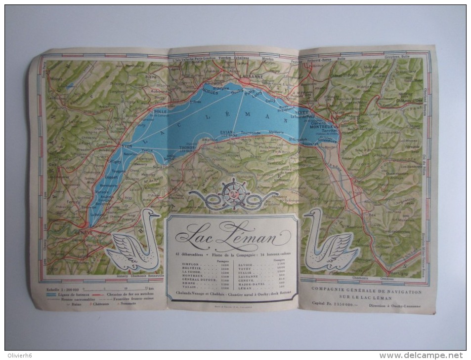 DéPLIANTS TOURISTIQUES (M1505) SUISSE LAC LéMAN (4 Vues) La Compagnie Générale De Navigation Sur Le Lac Léman - Dépliants Touristiques