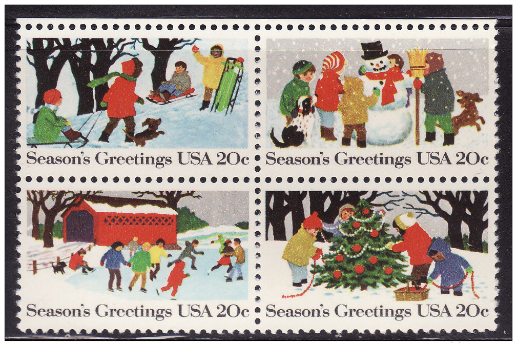 United States #2030a, F-VF Mint NH ** Christmas 1982 - Unused Stamps