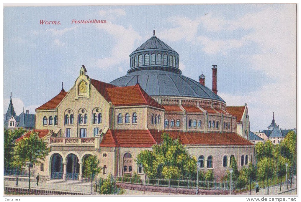 Cpa,ALLEMAGNE,1915,WORMS, FESTSPIELHAUS,rare,  Deutschland,germany - Worms