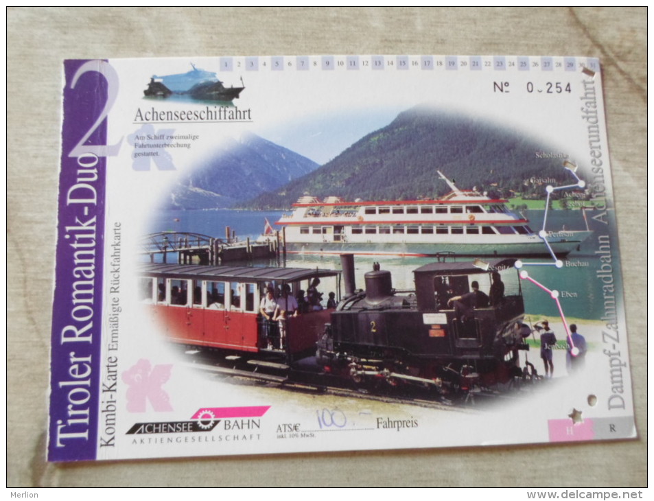 Austria -Tirol -Achensee - Train  Ship -ticket- Postcard   D128689 - Achenseeorte