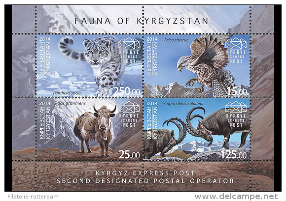 Kirgizië / Kyrgyzstan - Postfris / MNH - Sheet Fauna 2014 NEW!!! VERY RARE!!! - Kirgizië