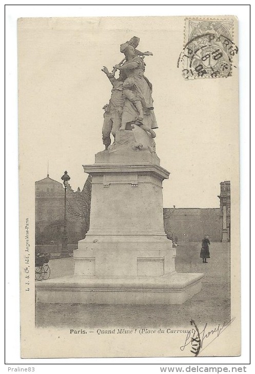 CPA Précurseur -PARIS, QUAND MÊME ! -75 -circulé 1903 - Statuen