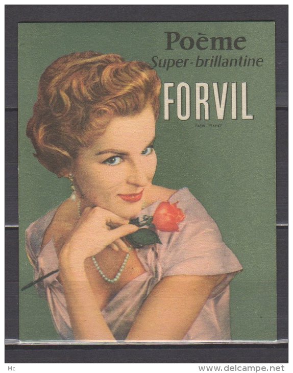 Carte Parfumée - Poème Super Brillantine  - Forvil - Paris - Oud (tot 1960)