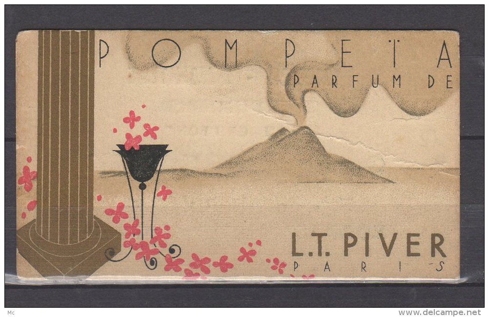 Carte Parfumée - Pompeïa Parfum De L.T. Piver - Paris - Vente Par " Parfumerie Au Griffon " - Roanne - Anciennes (jusque 1960)