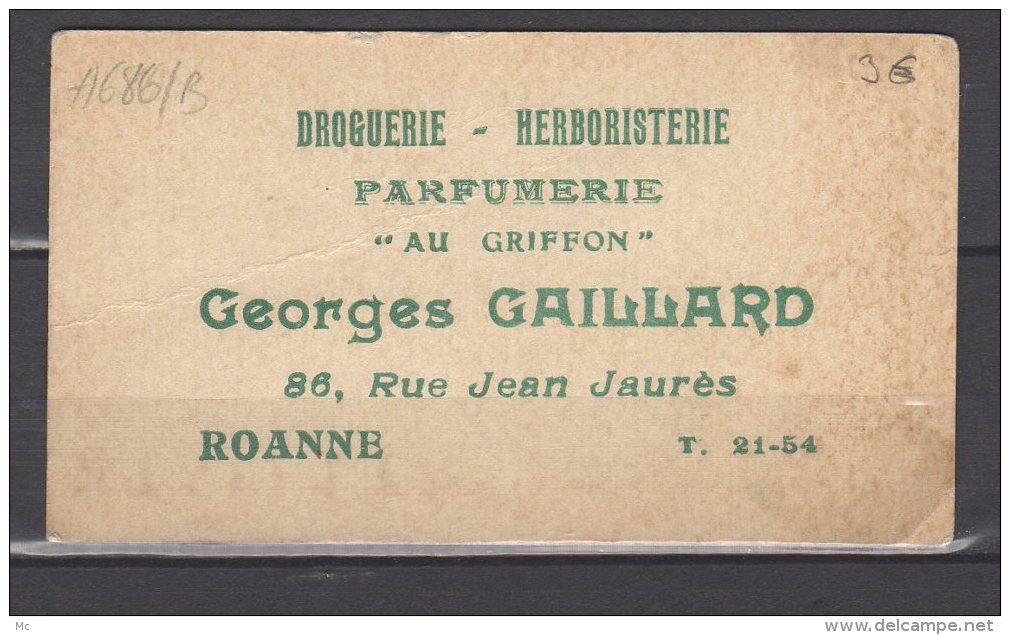 Carte Parfumée - Pompeïa Parfum De L.T. Piver - Paris - Vente Par " Parfumerie Au Griffon " - Roanne - Anciennes (jusque 1960)