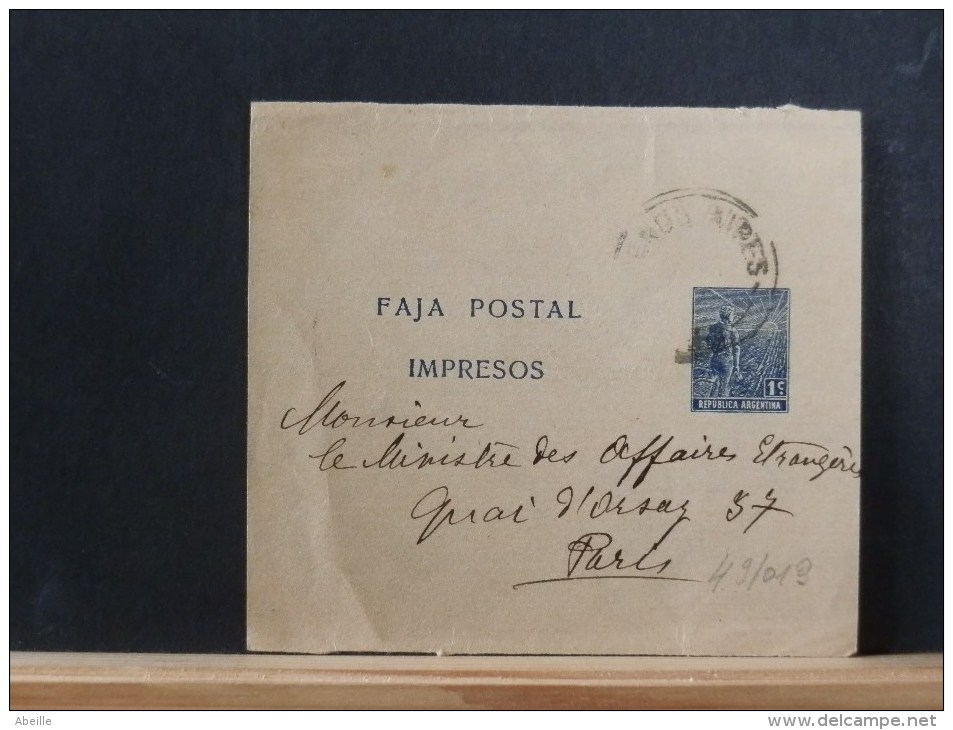 49/019   FRAGMENT DE BANDE DE JOURNAUX  POUR PARIS - Enteros Postales