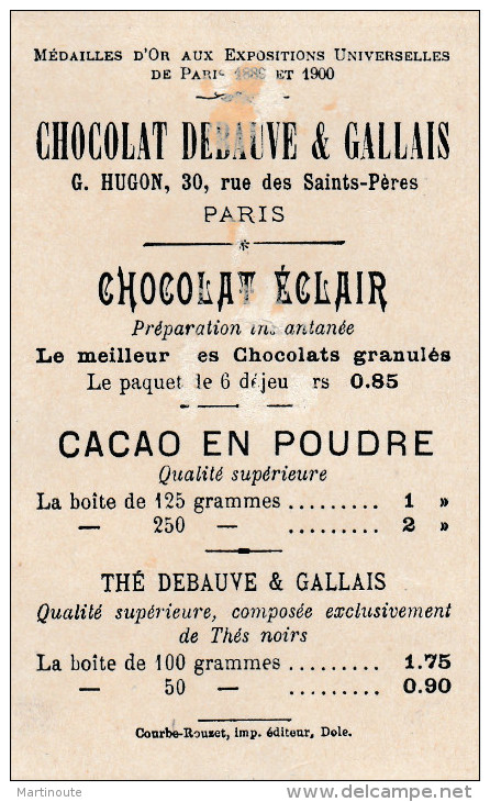 -  CHROMO Chocolat DEBAUVE &GALLAIS - Baigneurs - Dos Légèrement Abimé Par Le Décollage De L´album - 004 - Autres & Non Classés