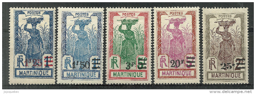 Martinique Neufs Avec Charniére, Surchargé, MINT HINGED, SURCHARGED - Neufs