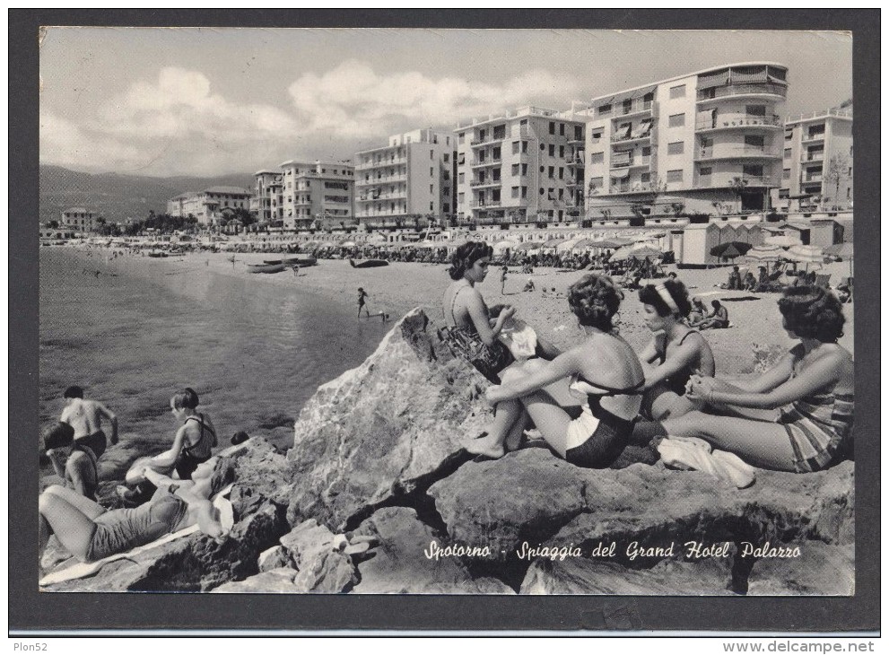 9257-SPOTORNO(SAVONA)-SPIAGGIA GRAND HOTEL PALAZZO-ANIMATA-FG - Savona