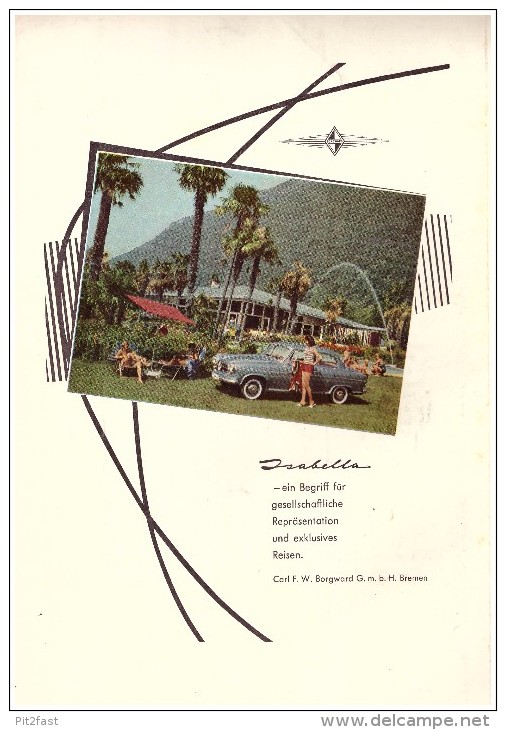 Original Werbung / Reklame - 1959 - ISABELLA , Carl F.W. Borgward In Bremen , A4 Seite !!! - Cars