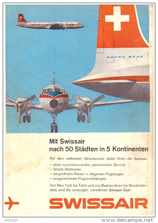 Original Werbung / Reklame - 1959 -  Swissair , Flugzeuge , Flugzeug ,  A4 Seite !!! - Publicités