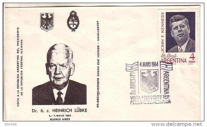 ARGENTINA Special Stamped Cover 1964 - Lubke Visit - Enteros Postales