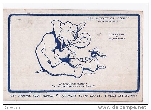 Carte 1910 Illustration Signée Benjamin Rabier : Les Animaux De "gibbs" : L'éléphant (singe) - Rabier, B.