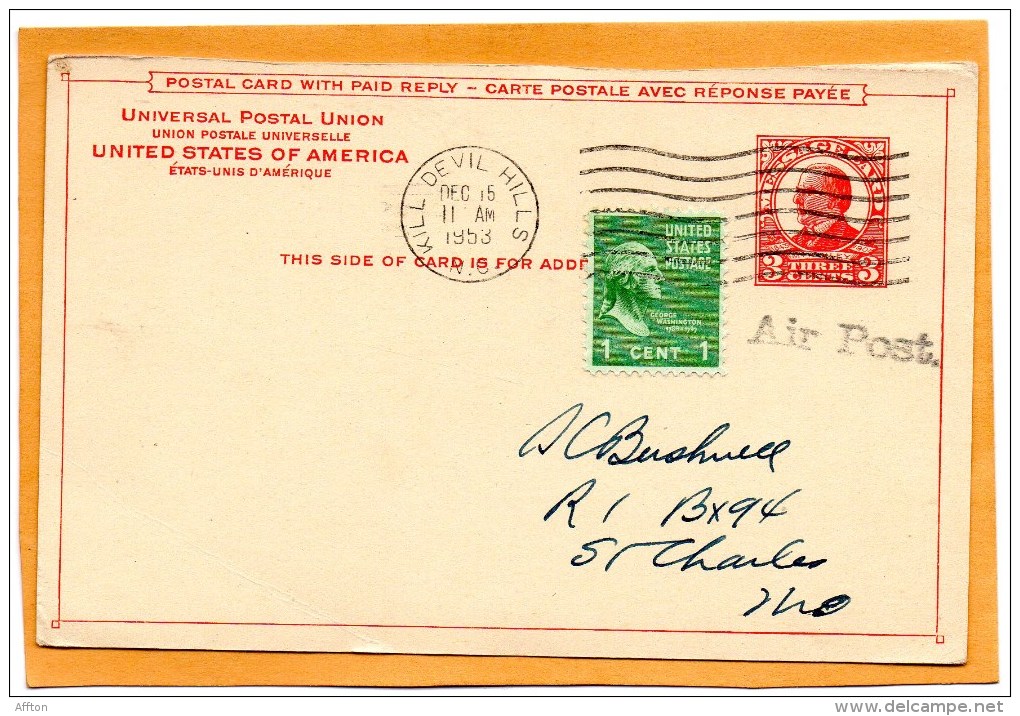 United States 1953 Card Mailed - 1941-60