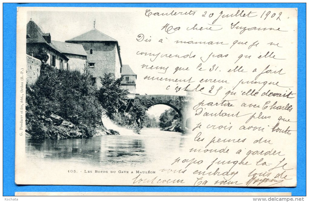 FR200, Les Bords Du Gave à Mauléon, 105, Précurseur, Circulée 1902 - Mauleon Barousse