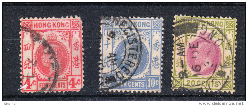 Hong Kong   -   1912.  George V.  3 Valori Viaggiati - Unused Stamps