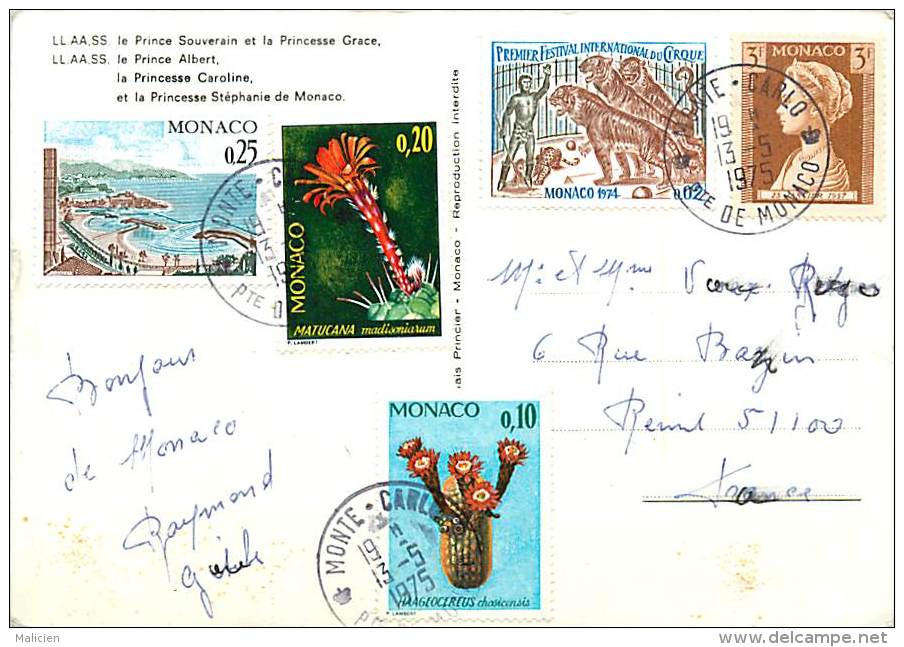 Monaco  -gd Format Div- Ref - N494 - Monaco - La Famille Princiere  - Royaute - Au Verso Philathelie - Carte Bon Etat- - Autres & Non Classés