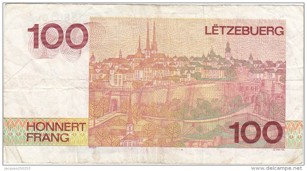 Billet De 100 Francs  GRAND-DUCHE DE LUXEMBOURG - Luxembourg