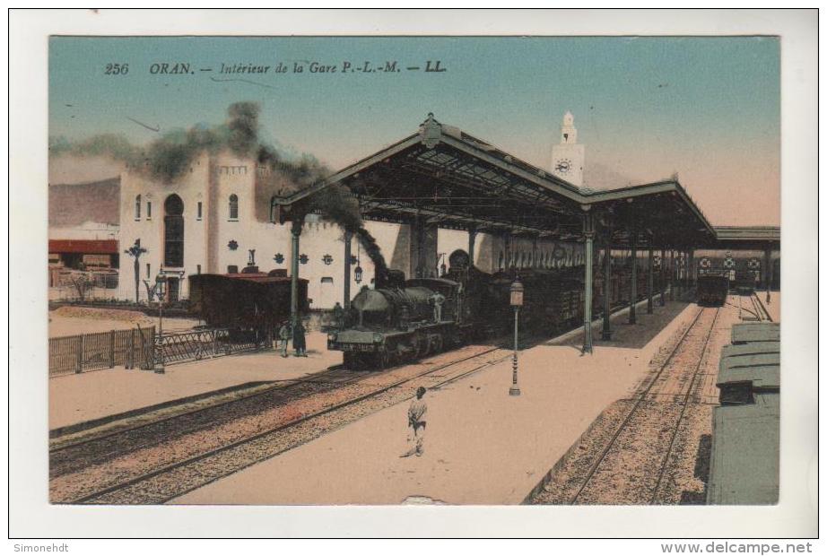 ORAN - Intérieur De La Gare - Carte Colorisée - Oran