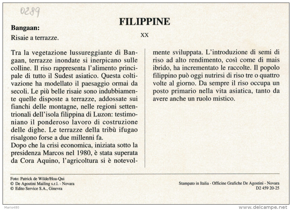 BANGAAN   RISAIE  E TERRAZZE       (NUOVA CON DESCRIZIONE DEL SITO SUL RETRO) - Philippines