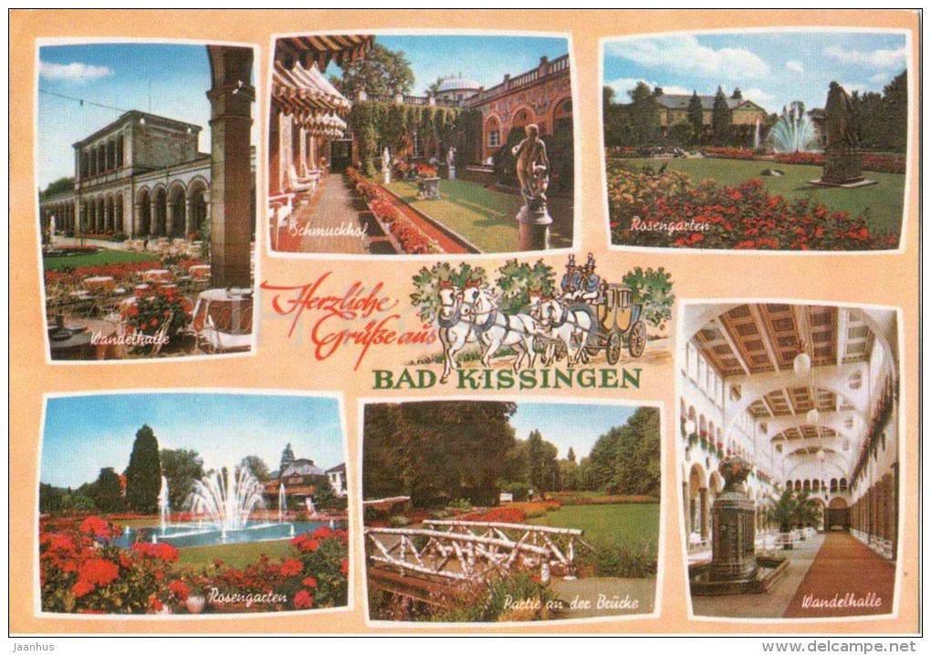 Herzliche Grüsse Aus Bad Kissingen - Wandelhalle - Schmickhof - Rosengarten - F 27 - Germany - 1971 Gelaufen - Bad Kissingen