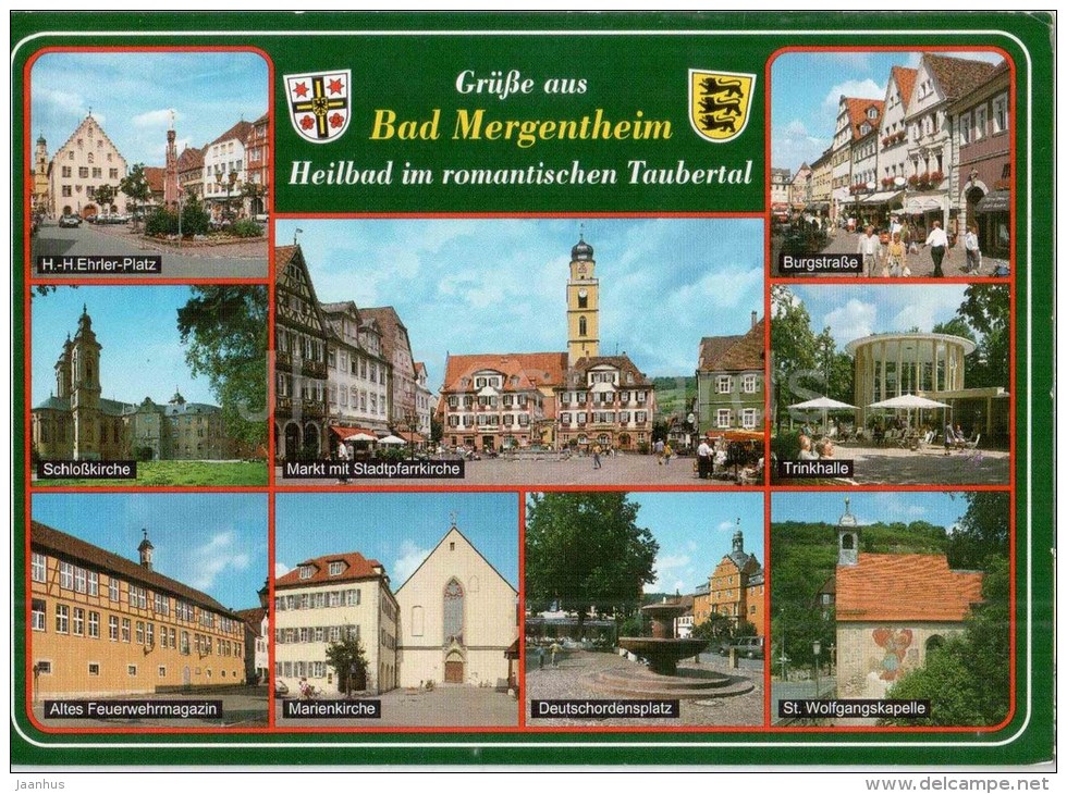 Grüsse Aus Bad Mergentheim - Heilbad Im Romantischen Taubertal - Schlosskirche - Burgstrasse - Mer 618 - 1995 Gelaufen - Bad Mergentheim