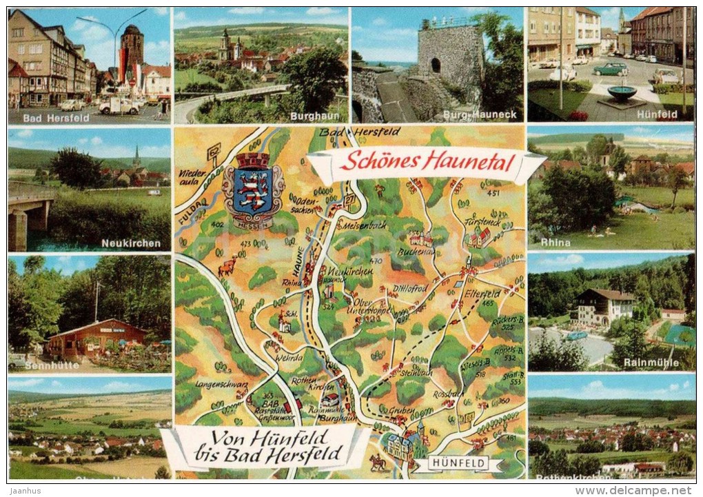 Schönes Haunetal - Von Hünfeld Bis Bad Hersfeld - Burghaun - Neukirchen - Rainmühle - Germany - 1975 Gelaufen - Huenfeld