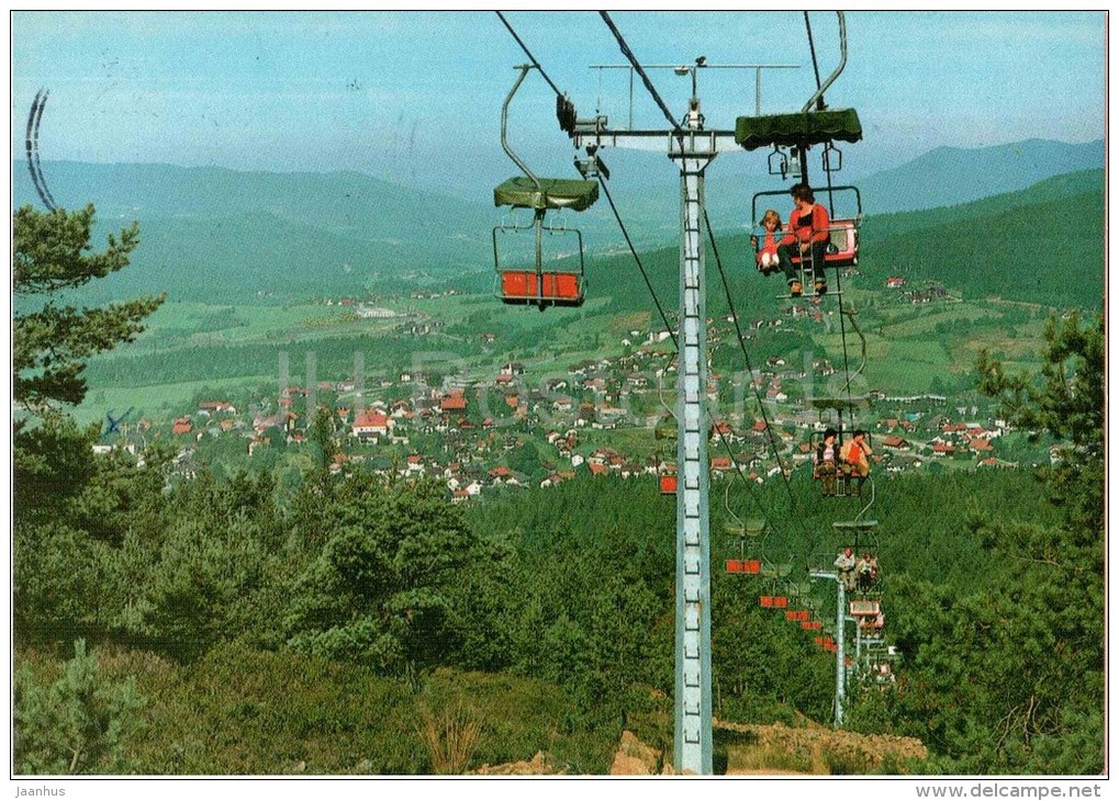 Luftkurort Bodenmais - Silberbergsesselbahn Mit Blick Auf Bodenmais Und Zellertal - Bmai 551 - Germany - 1985 Gelaufen - Bodenmais