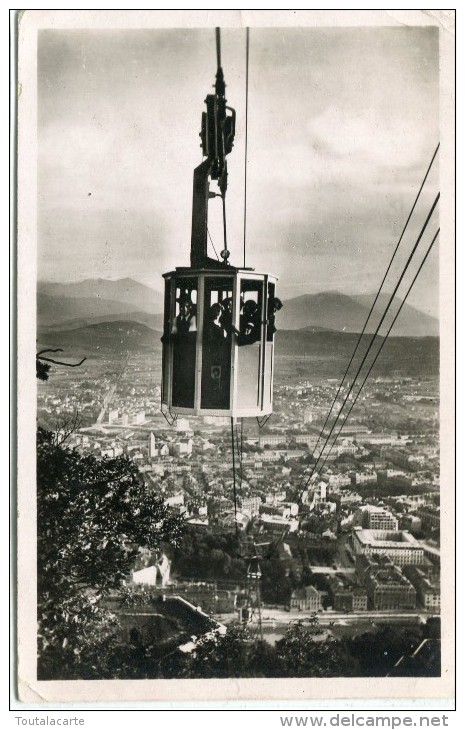 CPSM 38 GRENOBLE TELEPHERIQUE DE LA BASTILLE VUE SUR LA VILLE - Grenoble