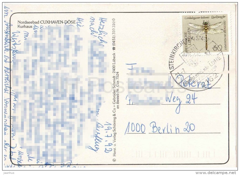 Nordseebad Cuxhaven-Döse - Kurhaus - Germany - 1992 Gelaufen - Cuxhaven