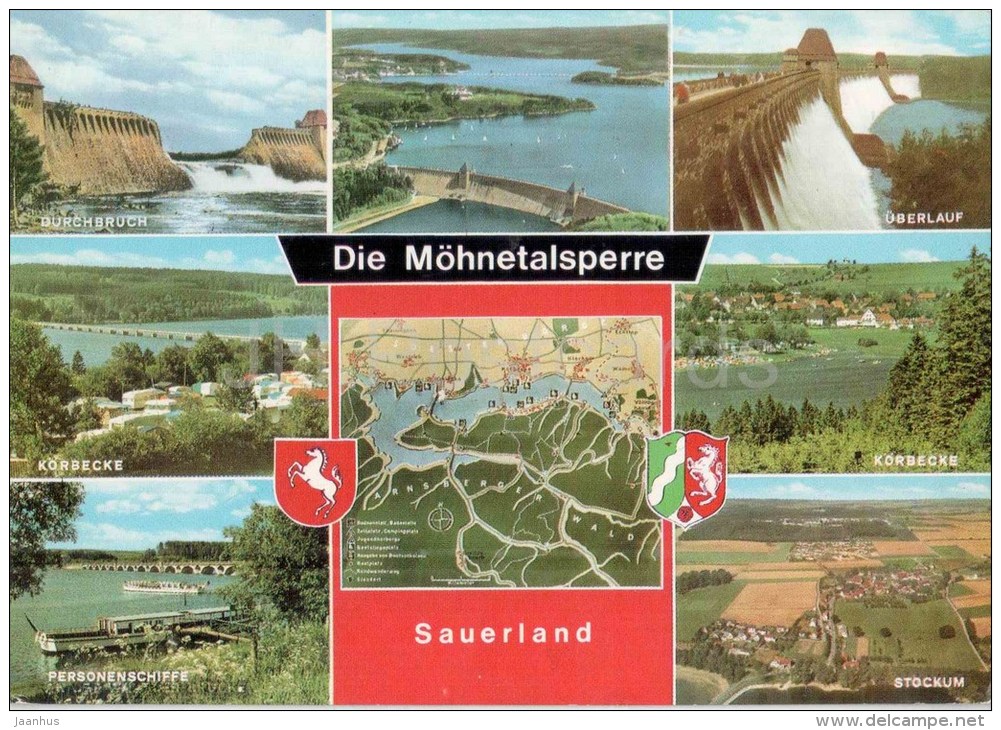 Die Möhnetalsperre - Durchbruch - Überlauf - Körbecke - Stockum - Germany - 1977 Gelaufen - Möhnetalsperre