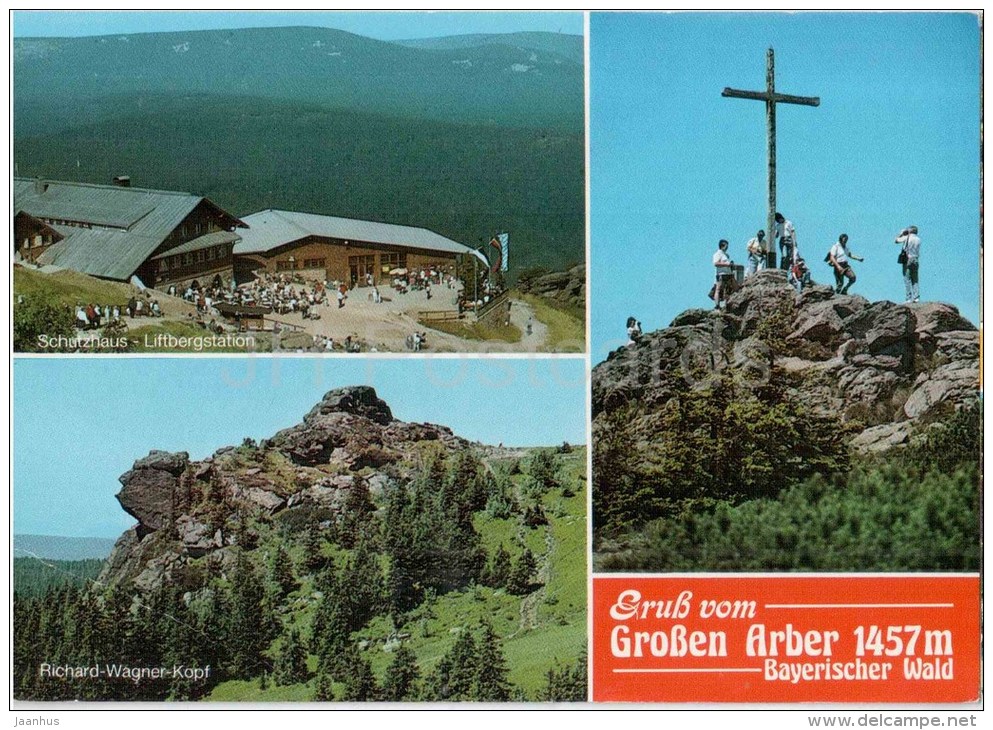Gruss Vom Grossen Arber 1457 M - Bayerischer Wald - Schutzhaus - Richard-Wagner-Kopf - Germany - 1988 Gelaufen - Regen
