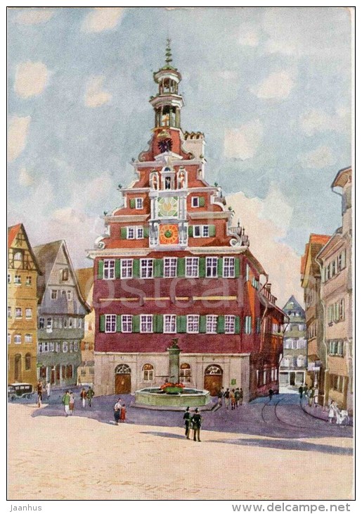 Esslingen - Altes Rathaus - Town Hall - Aquarell Von Kunstmaler Fuchs - Germany - Ungelaufen - Esslingen