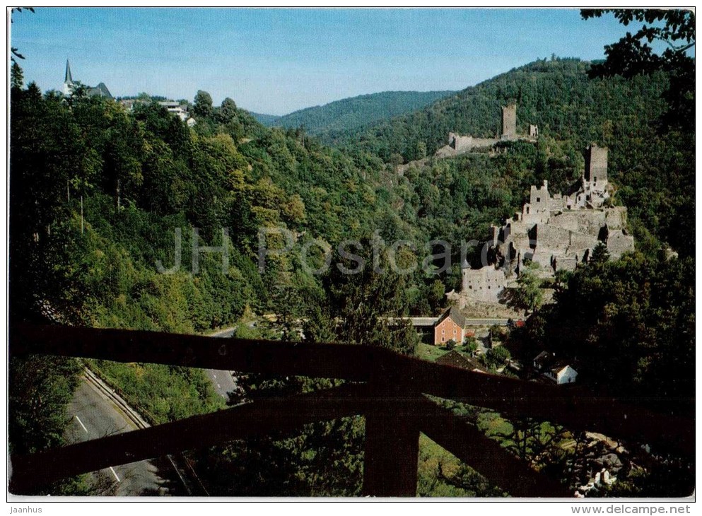 Manderscheid , Vulkaneifel - Ober- Und Niederburg - Castle - Germany - 1993 Gelaufen - Manderscheid