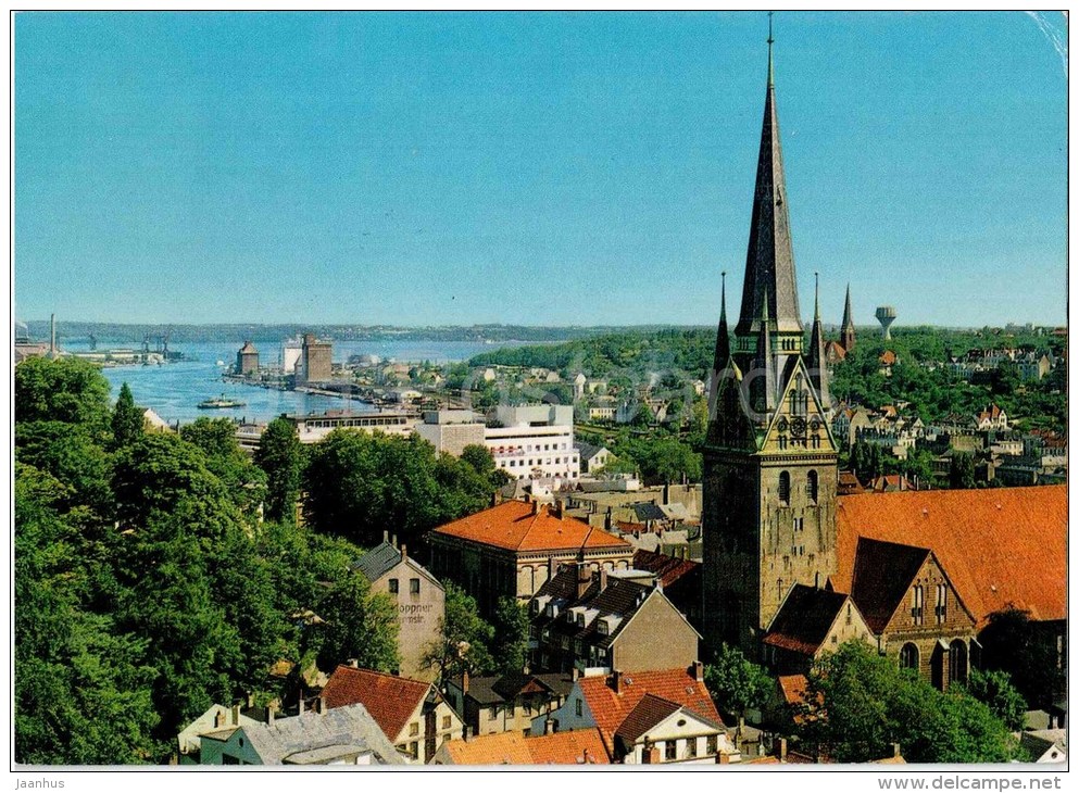 Flensburg - Förde Mit Nikolaikirche - Church - Germany - 1977 Gelaufen - Flensburg