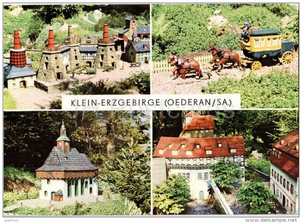 Klein-Erzgebirge - Oederan - Kalkwerk Lengefeld - Alte Postkutsche - Wehrkirche Lauterbach - Germany - 1989 Gelaufen - Oederan