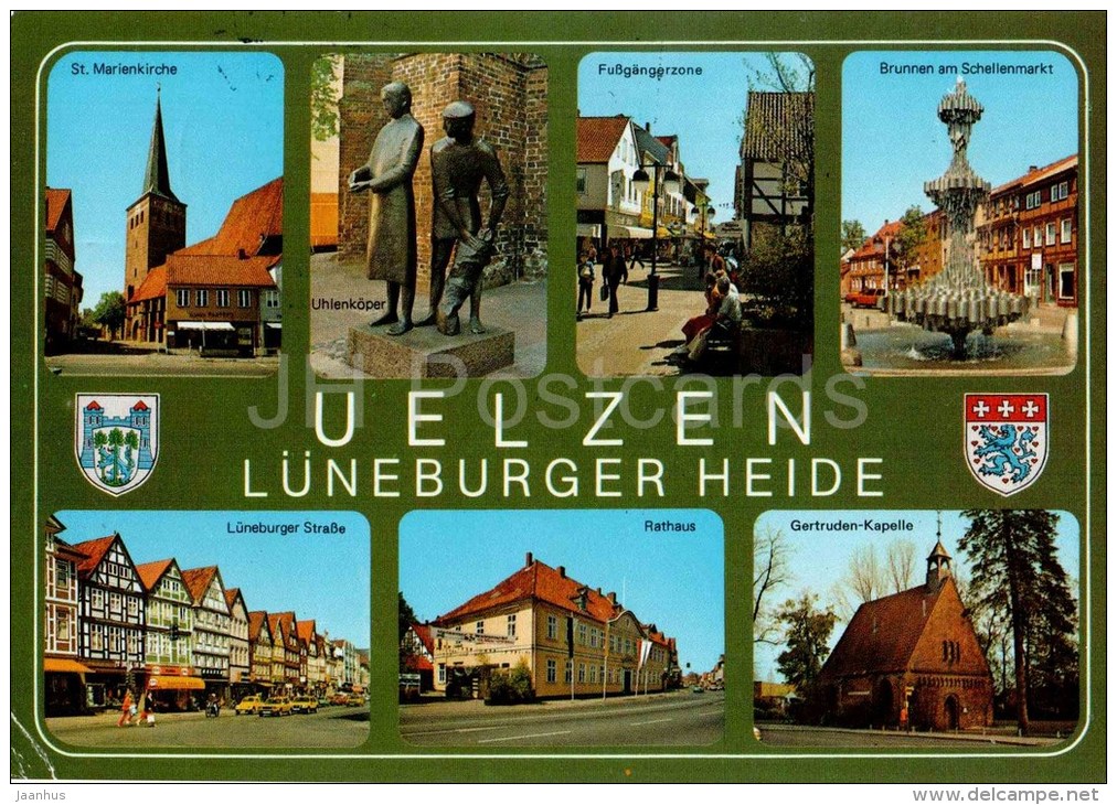 Uelzen , Lüneburger Heide - St. Marienkirche - Uhlenkörper - Rathaus - EUROPA CEPT - Germany - 1987 Gelaufen - Uelzen