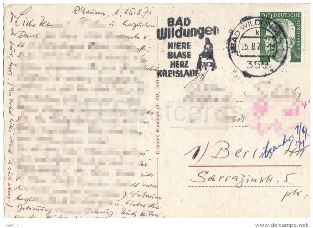 Bad Wildungen - Reinhardshausen - Wandelhalle - Kurkonzert - Sanatorium - Kurheim - Germany - 1971 Gelaufen - Bad Wildungen