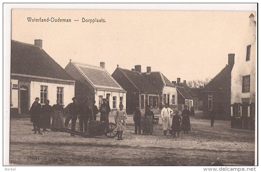 WATERLAND-OUDEMAN DORPSTRAAT  1914/18 Re526 Duits Beschreven - Sint-Laureins